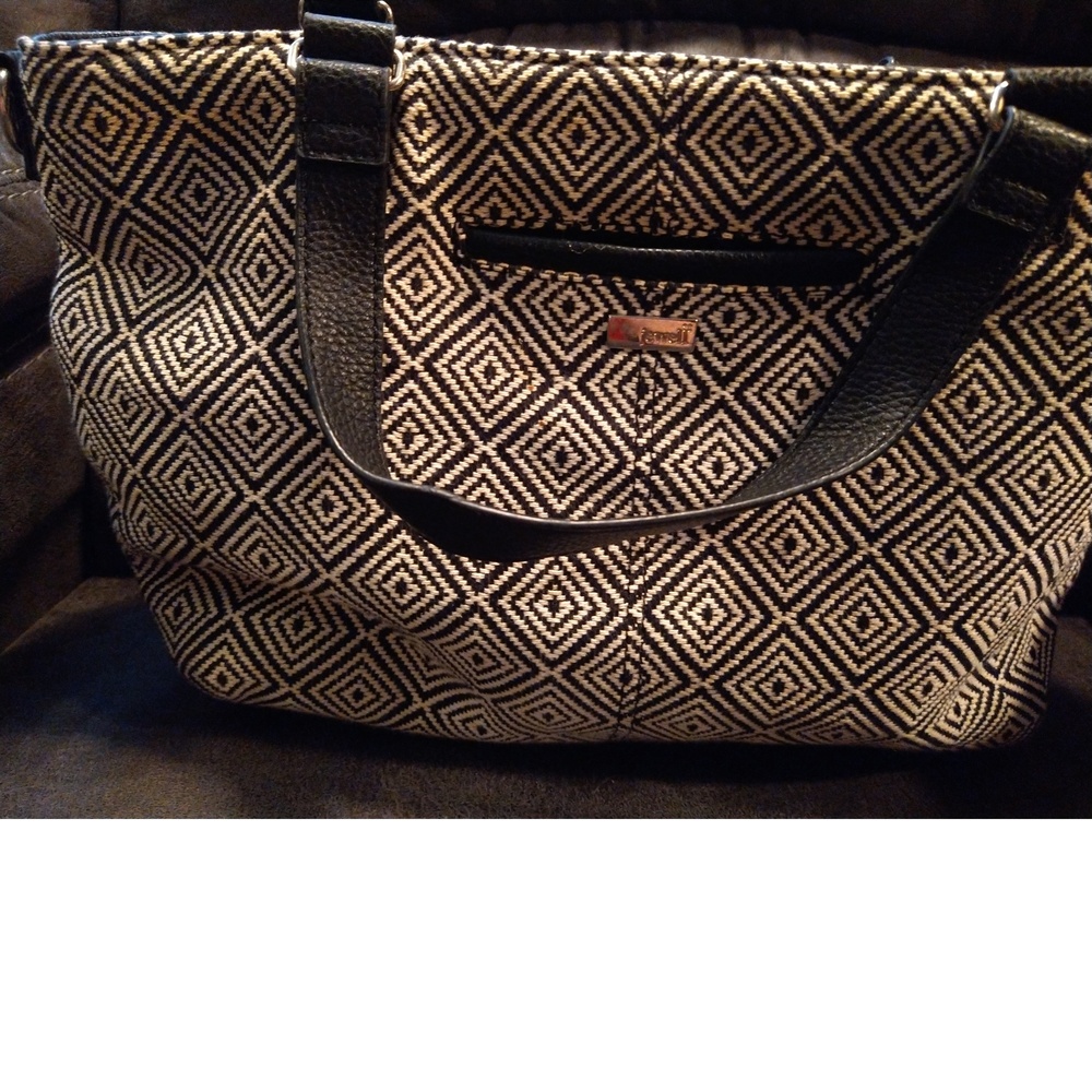 VERY NICE JEWELL BY THIRTY ONE BLACK & WHITE HANDBAG - NICE - Picture 1 of 8